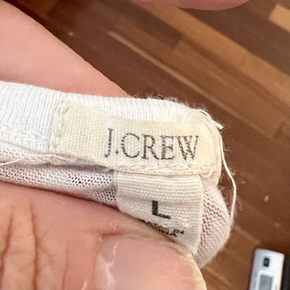 J. Crew Women's Textured Ivory Sleeveless Tank Top L - Picture 5 of 6